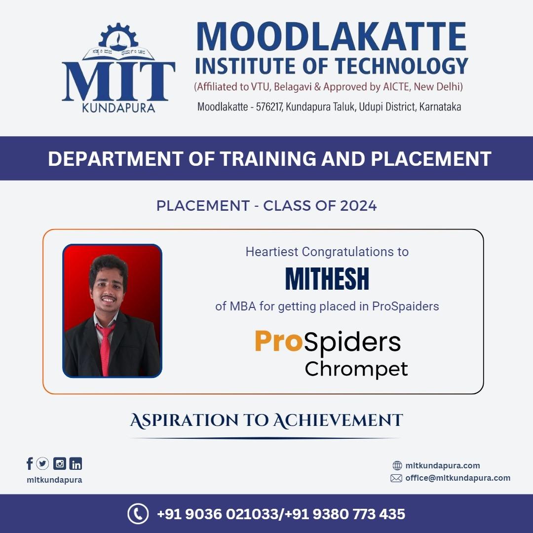 MITK MBA Students placement